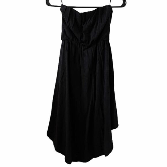 Express Black Strapless Elastic High Low Dress - Picture 2 of 4
